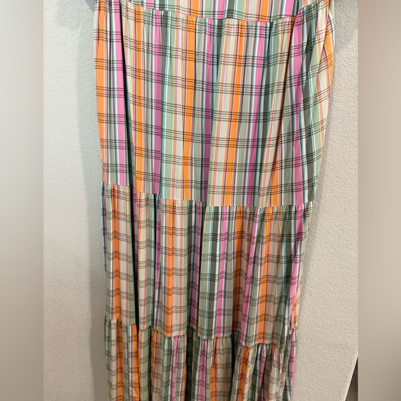 Crown & Ivy Vibrant Plaid Maxi Ruffle Dress - Picture 7 of 8